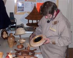 Tony checking each entry before announcing his choice of Dave Ward's bowl as winner